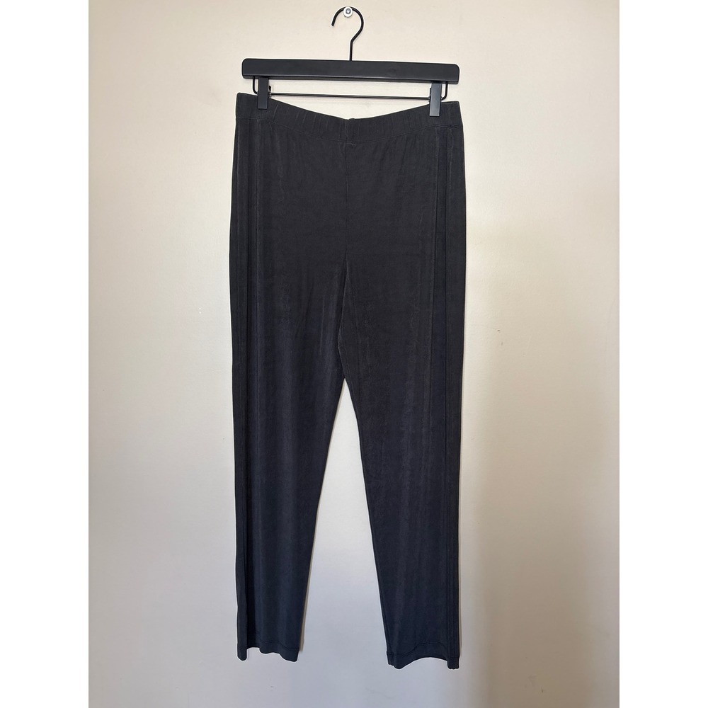 Travelers by Chico's Charcoal Gray Slinky Knit Straight Leg Pants Size 1 M